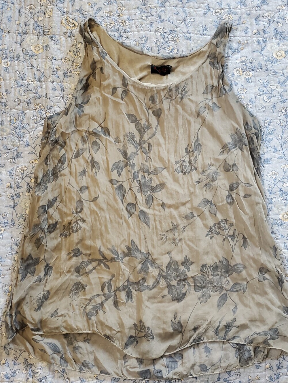 Carla Conti Silk Floral Tank Top Blouse